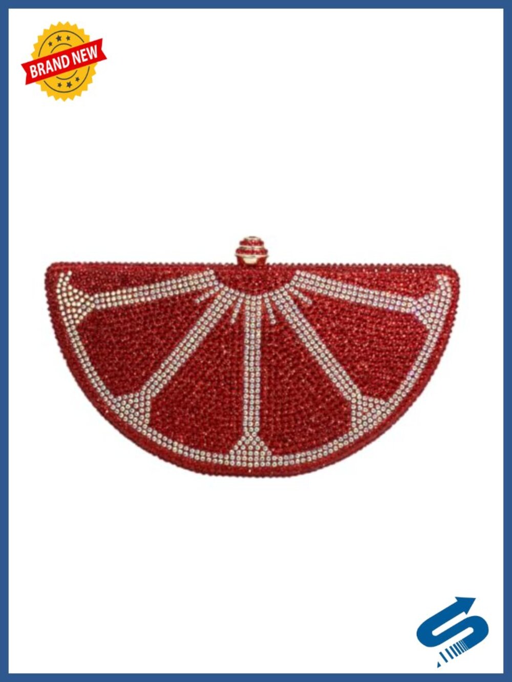 Rhinestone Clutch Purse Watermelon Shape Crossbody Bag Wedding Party